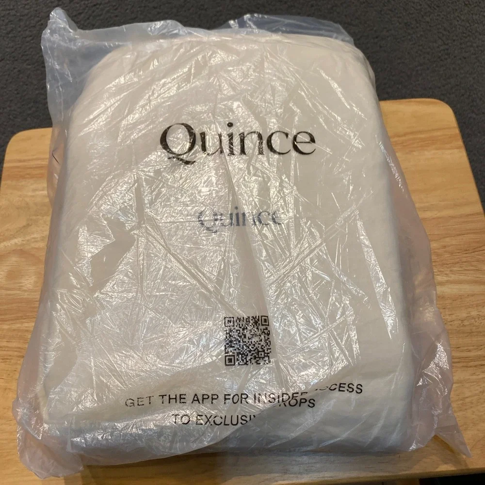 Quince European Linen Duvet Cover Set with Shams King/Cal King Size White NWT